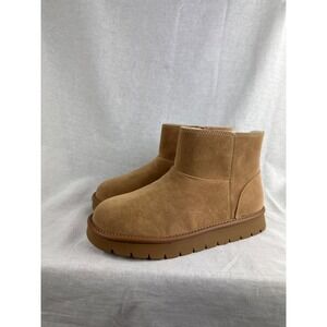 Universal Thread May Tan Suede Faux Shearling Ankle Boots Memory Foam Size 5 NEW